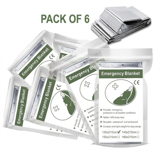 Pack emergency blanket foil - 6-pack,