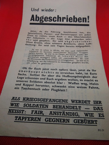 Ww2 propaganda drop leaflet - propaganda,