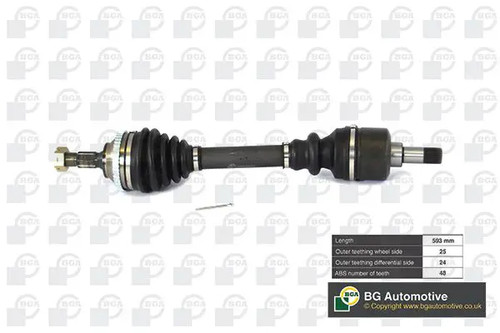 Driveshaft front axle left - front,