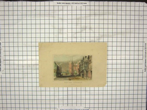 Original old antique print - old,