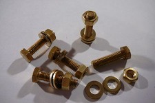 M6x12 brass hex - brass, bolts