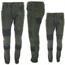 Mens Jeans Olive Green Time Is