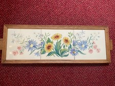 Vintage Tiled Tray Or Wall Art