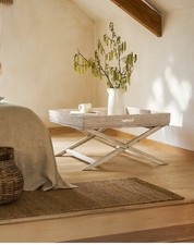 Wittering Rattan Coffee Table With Stand, Large Square Garden Trading. 