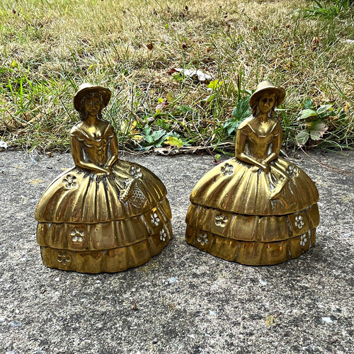 Brass lady figure figurine - lady,