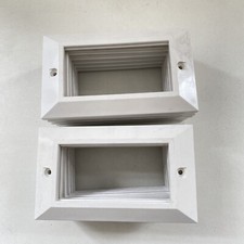 12 X DOUBLE GANG WHITE FACEPLATE BEVELLED MODULAR COVER