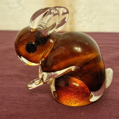 Vintage artisan glass rabbit - artisan,