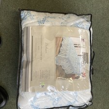 Vintage KIRKTON HOUSE Patchwork quilt White & Blue KING SZ 254cm x 264cm 