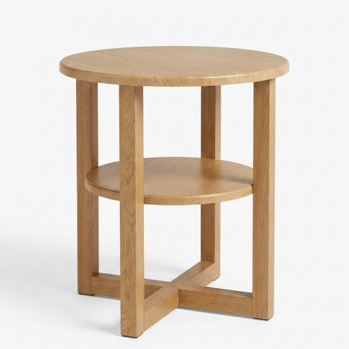 Small oak side lamp plant - side,