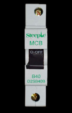 STEEPLE 40 AMP CURVE B 6kA MCB CIRCUIT BREAKER D2SB40B