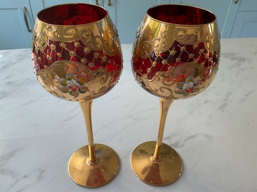 Two large red and - two, gilded