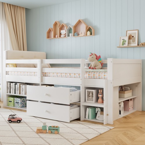 3ft single wooden kids bed - wooden,