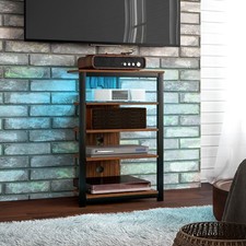 4-Tier Corner TV Stand with Storage, LED Lights for TVs up to 29"