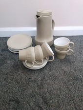 Royal Tudorware Inca Retro Coffee Pot, 5 Cups And Saucers And 6 Side Plates