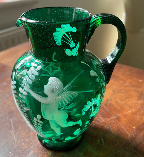 Mary gregory style green - style, glass