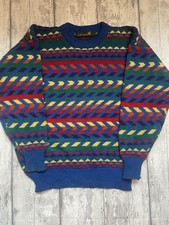 Vintage Tulchan pure wool geometric knitted jumper Size Medium