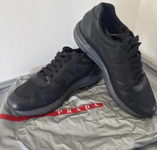 PRADA mens Black Calf leather