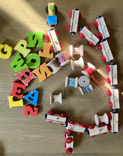 Selection wooden toy - of,
