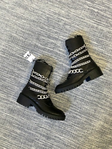 Zara black leather - leather, military