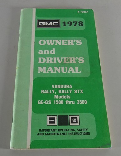 Owner manual handbook gmc - owner's,