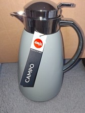 Emsa vacuum jug teapot coffee CAMPO Quick Tip stainless steel. Pastel Blue 1L