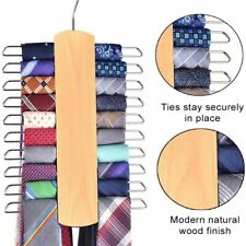 20 BAR WOODEN BELT & TIE RACK