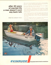 Evinrude Outboard Motor Vintage Boating Ad Poster - 12X16/16X20/18X24/24X36