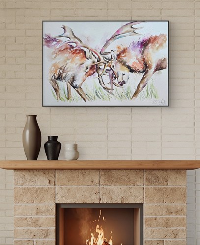Original stag watercolour - original,