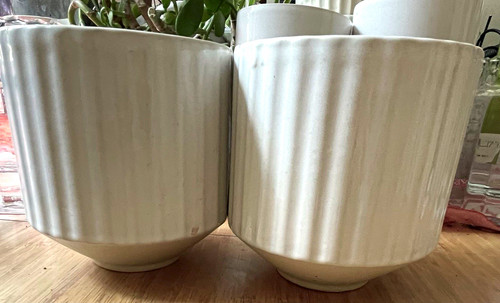 Set white ribbed glazed - 2,
