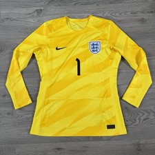 England Lionesses Yellow Goalkeeper Shirt Nike Player Issue #1 Womens Medium 