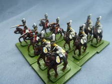 4 Hinton Hunt Bavarian Chevaulegers & 6 Saxon Zastrow Cuirassiers. 20mm. Vintage