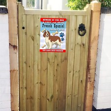 Beware Of Lively And Loving French Spaniel Metal Gate Sign 150mm x200mm 1925H1