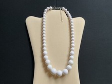 Glossy White Beads Graduated