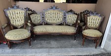 7 PIECE VICTORIAN WALNUT GOLD