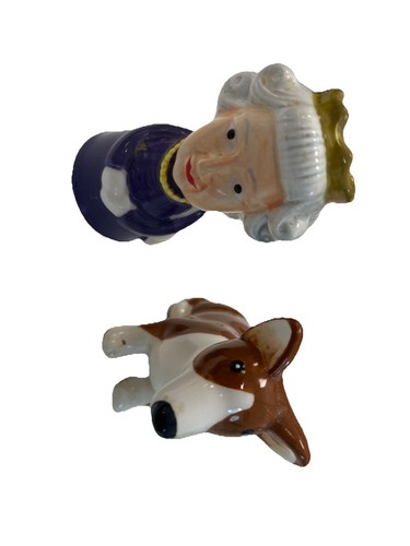 Queen and corgi salt - and,