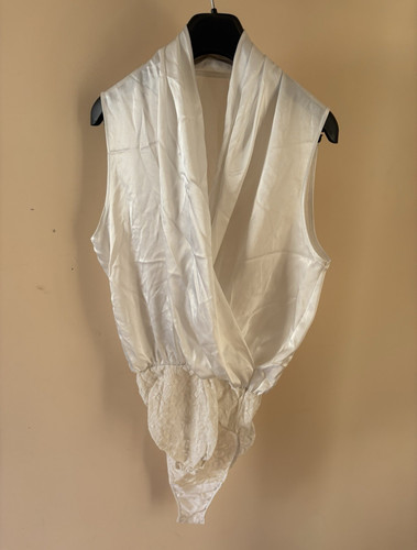 Vintage ivory satin lace - vintage,