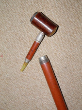 Antique Gadget Walking Stick / Cane - Concealed Smoking Pipe Top