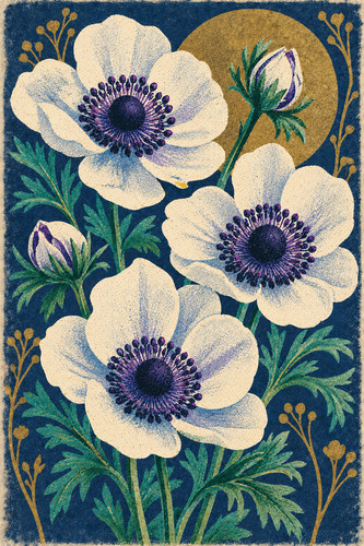 Anemone risograph print - 49.,