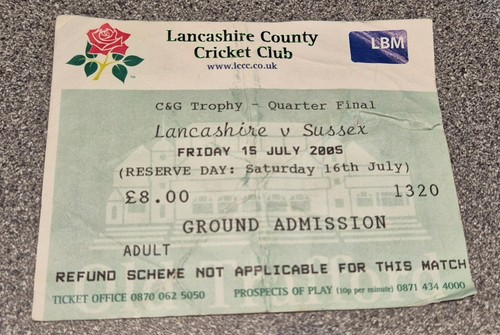 Used cricket ticket - cricket, **