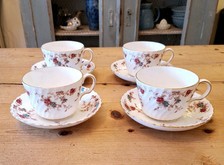 Minton Ancestral S 376 Large Breakfast Cups & Saucers Set of Four