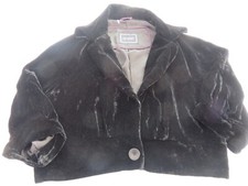 HOBBS BEAUTIFUL BLACK 3/4 SLEEVE BOLERO STYLE FORMAL SILK VELVET JACKET UK 14