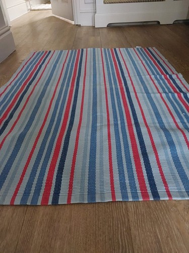 Striped washable cotton rug