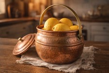 Vintage hammered copper jam - hammered,