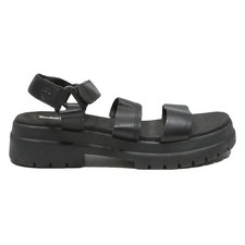 TIMBERLAND Womens Black Leather Platform Strappy Sandals UK 7 Comfortable