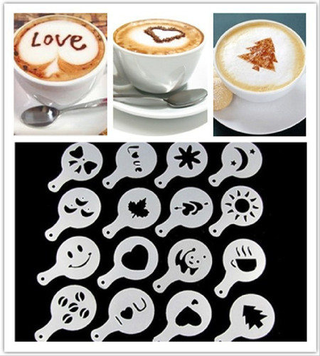 16pcs coffee stencil hot - stencil,