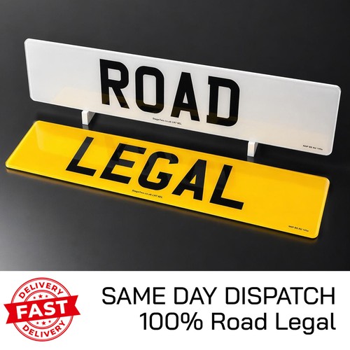 Standard printed number plates - number,