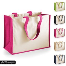 Reusable Shopping Bag Jute Cotton Tote Classic Shopper Printers Carrier Sack