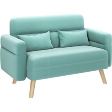 Modern Fabric 2 Seater Loveseat Sofa Couch Futon Settee Lounge for Small Space