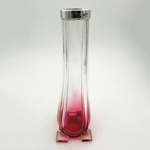 Edwardian cranberry glass posy - cranberry,