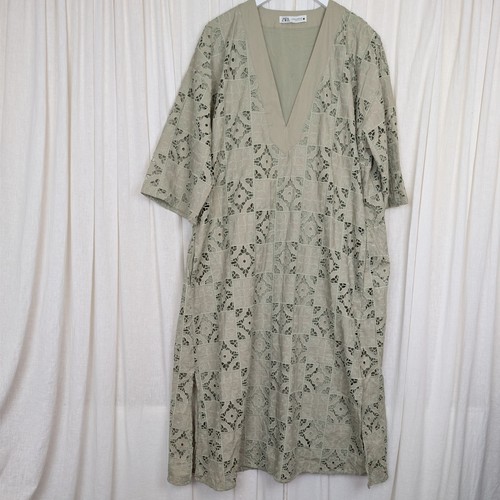 Zara cutwork lace kaftan midi - kaftan,